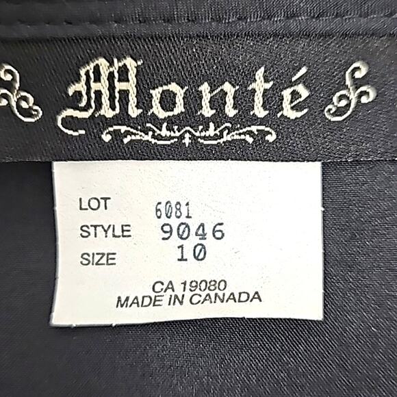 Monte' Womens True Wrap Button Closure Italian Material Lined Black Tan Skirt 10 - Picture 9 of 10